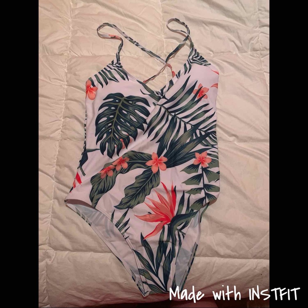 One Piece Bathing Suit Strapped Back